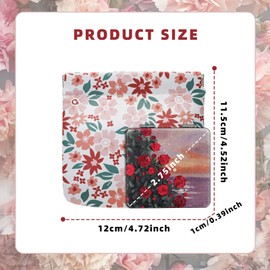 AfitLulu 2 Pack Coin Purse PU Leather Floral Small Purse for Womens and Girls, 4.5-Inch Mini Makeup Bag Automatic Closure Sanitary Pad Storage Bag Coin Pouch with Floral Pattern (Style 1)