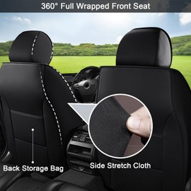 JIAMAOXIN Front Seat Covers Fit for Buick Encore GX 2020-2025 Waterproof Faux Leather Car Seat Cover Compatible with Airbag(2PCS Front, Black)