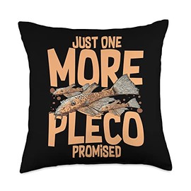 Plecostomus Pleco Fish Aquarium Food Tank Zebra Cave Throw Pillow, 18x18, Multicolor