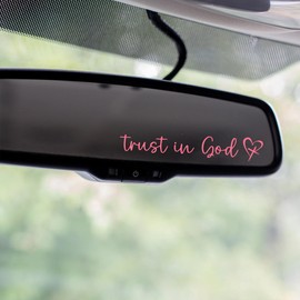 Miarita 3X Trust in God Rearview Mirror Decal, Vanity Mirror Stickers, Rear View Mirror Sticker, Car Mirror Stickers (Trust in God Pink)