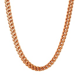 NIV'S BLING 4mm Franco Gold Chain | 18K Rose Gold Plated Stainless Steel Necklace for Men and Women