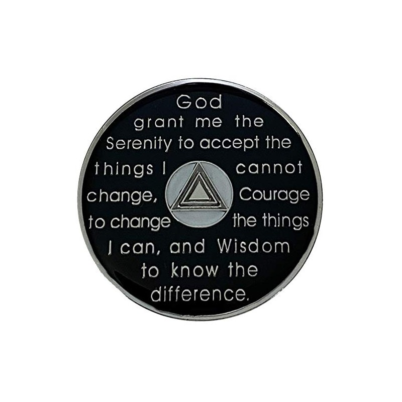 Simply Minimal AA 30 Days Silver Color Plated Coin, Alcoholics