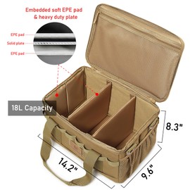 Lemubeane Tactical Camping Storage Bag 18L Tactical Utility Tote Bag Camping Cookware Organizer Trunk Organizer (Khaki)