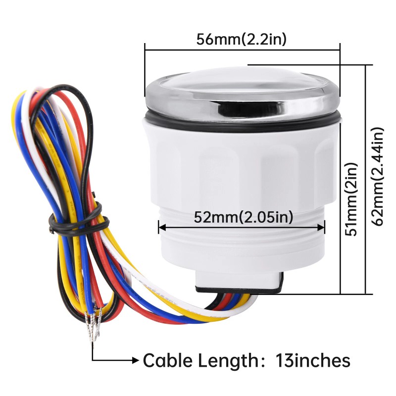 MAIMEIMI 52mm Boat Fuel Level Gauge 240-33ohms with Fuel Float