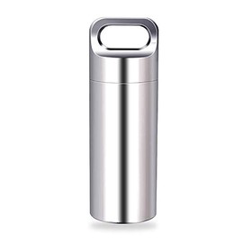 Mini Waterproof Container Pill Box Stainless Steel Capsule Sealing Container for Outdoor Camping