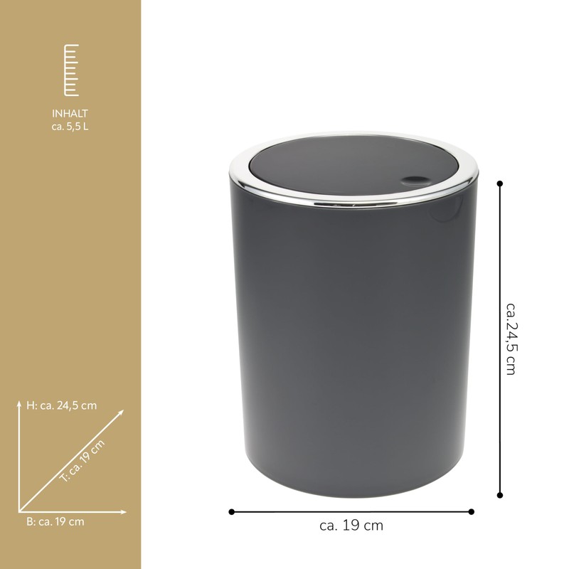 bremermann Bathroom Range SAVONA - Cosmetic Bin with Swing Top,