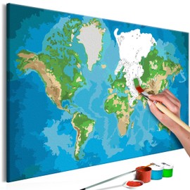 murando n-A-0231-d-a Painting by Numbers World Map 60 x 40 cm DIY Painting Set