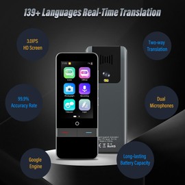 Translator Device - Language Translation Device - Portable Real-time Translate Device Two-Way Instant Translator 139 Languages - Offline Online Translation Dictionary for Business Travel Learning