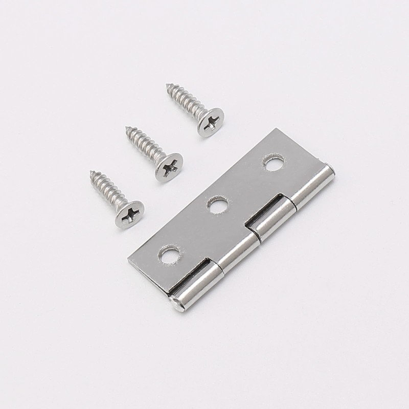 Unxuey Furniture Door Hinges, 16Pcs 1.7inch Folding Butt Hinges, Stainless