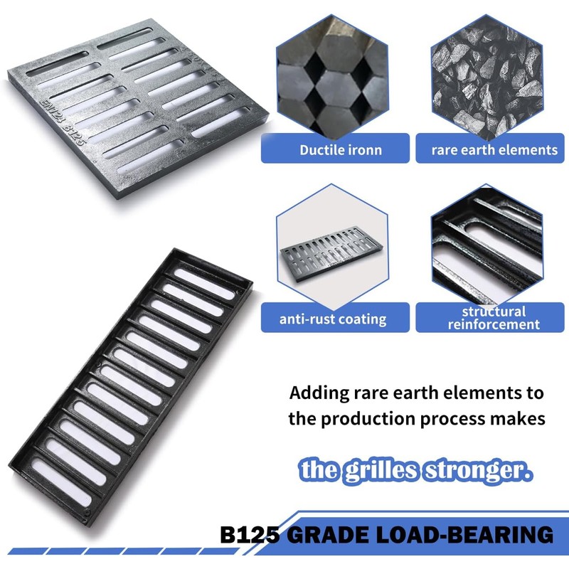 Cast Iron Drain Grate, 16 * 20in Outdoor Drain Cover,