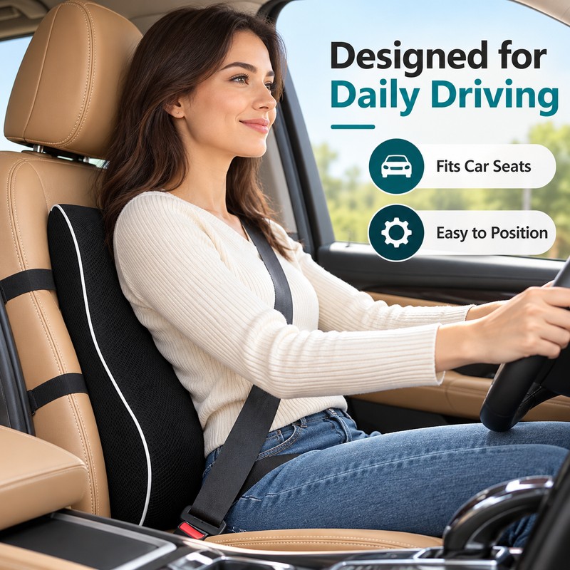 Lumbar Support Cushion for Car & Office – Rebound Back