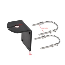 Bingfu Aluminum L-Bracket with U-Bolt for Pole Mounting, 16mm Hole, Heavy-Duty Waterproof Bracket for Antennas, Weather Stations, and More