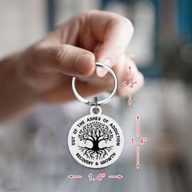 Yobent Sobriety Gifts for Women Men, Get Well Soon Recovery Keyring Gift Ideas, Out of the Ashes of Addiction Present