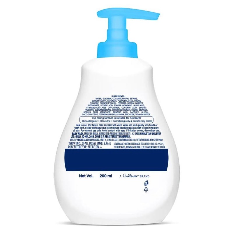 Baby Dove Sensitive Moisture Fragrance Free Head to Toe Wash,