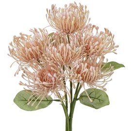 Briful 6PCS Chrysanthemum Artificial Flowers 4'' Fake Spider Mums Spring Flowers Large Faux Pincushion Flowers for Home Vase Table Centerpiece Wedding Bouquet (Pink)