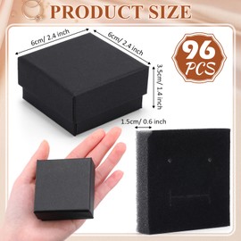 Yinkin 72 Pcs Jewelry Gift Boxes Bulk 2.4 x 2.4 x 1.4 Inch for Necklace Pendant Ring Earring Display Case Christmas Wedding