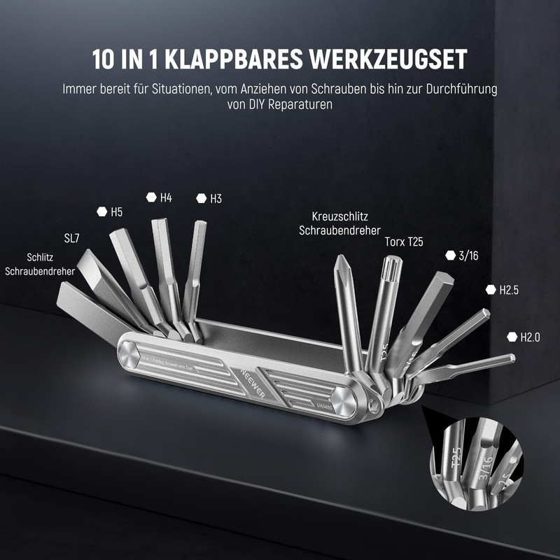 NEEWER 10 in 1 Multifunctional Foldable Screwdriver Tool Set: 4