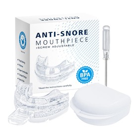 Guarda dental para dormir para evitar los ronquidos. Talla única y ajustable para adaptarse a cualquier tamaño de boca. Estuche incluido. Manual de...