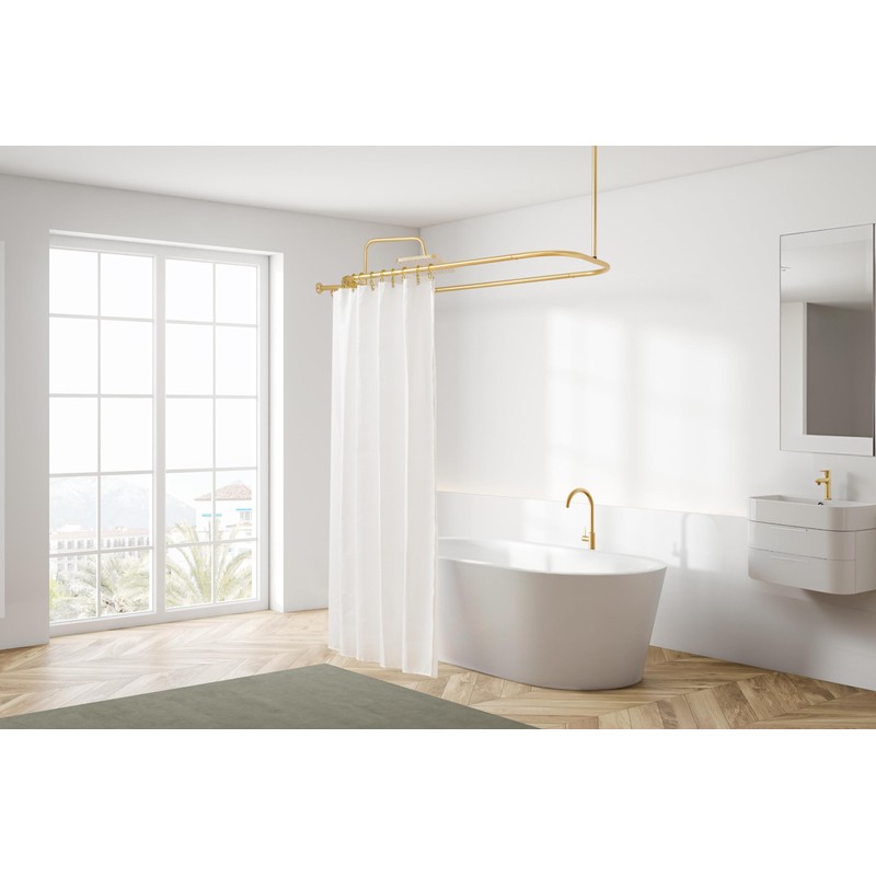 Utopia Alley Rustproof Wall Mounted Aluminum Hoop Shower Rod |