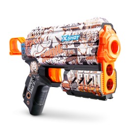 Pistola XSHOT Skins Flux Sonic Retro - Sonic il Riccio con 16 dardi, ricarica facile, dardi con tecnologia a sacca d'aria, pistola giocattolo gommapiuma per bambini (2 Pistola, 16 Dardi)
