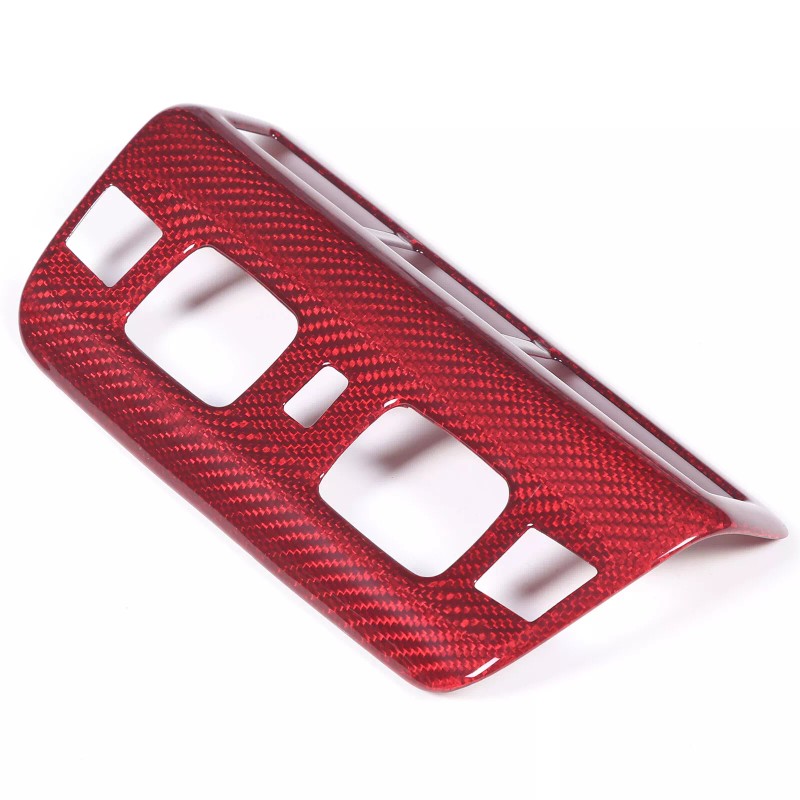 autopart2021 Red Carbon Fiber Reading Light Cover Trim Frame For