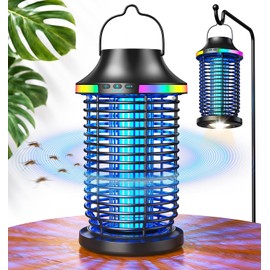 Bug Zapper Outdoor Cordless, 2026 Upgraded 4200V Electric Mosquito Zapper 5 in 1 Rechargeable Bug Zapper Outdoor Waterproof with 5000mAH Battery, Portable Fly Zapper Insect Zapper for Patio Camping