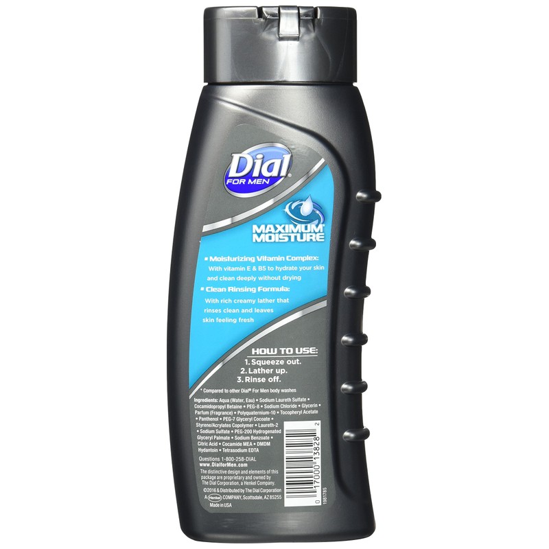 Dial for Men Maximum Moisture Ultra Hydrating Body Wash, 16