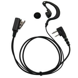 GoodQbuy G-Shape Clip Ear Earpiece Headset with PTT Button & Mic is Compatible with Icom Radio IC-F24S IC-F31 IC-F3 IC-F3S IC-F4 2-pin