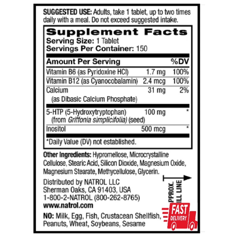 Natrol 5-HTP Plus Mood and Relaxation 100 mg, 150 Time