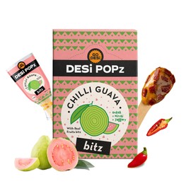 GO DESi Popz with Bitz | Chilli Guava | 50 Pcs | Fruit Snacks, 400 gm