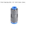 sourcing map Straight Push to Connector Reducer Fitting 12mm to