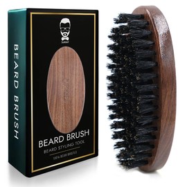 Sakkal Beard Brush Made of Boar Bristles, Antistatic Brush for Men, Perfect for Smooth and Well-groomed Beard, Compact and Robust Design for Daily Care