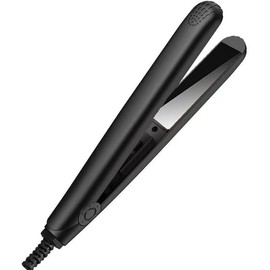 Mini Curling Iron, 2 in 1 Hair Straightener Tourmaline Ceramic Smart Constant Temperature Beauty Heating Curler Hair Styling Tool for Home or Salon (Black)