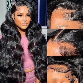 22 Inch Glueless Wigs Human Hair Pre Plucked Pre Cut 5x5 HD Lace Closure Wigs Human Hair Body Wave Lace Front Human Hair Wig 180% Density Wear and Go Glueless Wig for Women