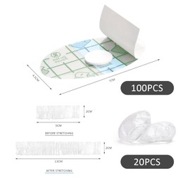 TIMJJG Pack of 100 Ear Defenders with 20 Pieces Earmuffs, Transparent Waterproof Ear Protection, Hair Dyed Hearing Protection, Hearing Protection, Suitable for Swimming, Bathing, transparent