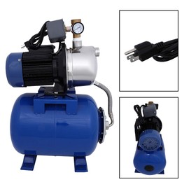 1.5HP 115V 1215GPH CCIYU Shallow Well Garden Pump with Booster System & Pressure Tank for Swimming Pool Garden Tub Pond Flood Drain