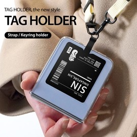 araree Travel More, Phone Lanyard Part for Phone Strap, Universal Phone Tether Tab Without Adhesive with Safety Lanyard Patch Featuring Air Flight Ticket Boarding Pass Design (1 Unit) - SEL Clear