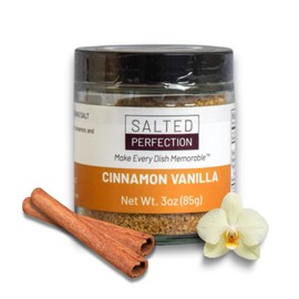 Cinnamon Vanilla Flavored Gourmet Finishing Salt - Fine Salt Flakes – Natural Flavored Sea Salt - 2.5 Ounces