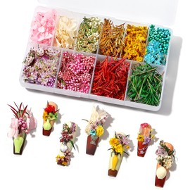 SAVILAND Essentials 300PCS Dried Flowers for Nails: Colorful Real Natural Flowers Nail Art Supplies 3D Dry Flower Nails Stickers Small Dried Flowers for Resin Manicure Accessories Decoration Kits
