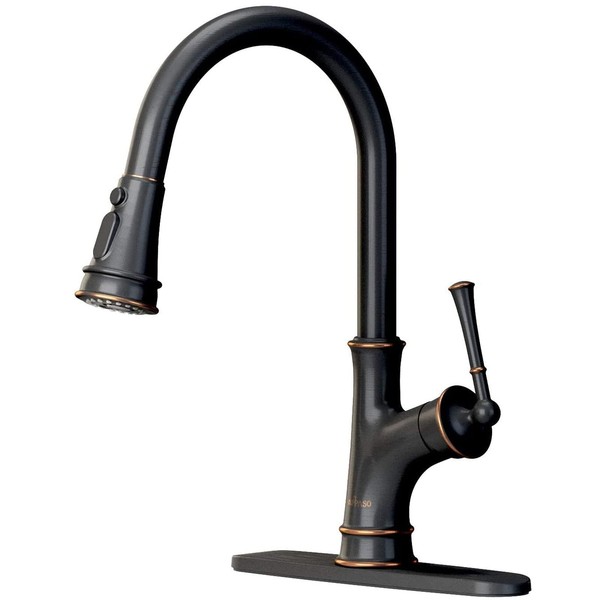 APPASO Bronze Kitchen Faucet with Pull Down Sprayer, Oil Rubbed