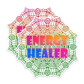 (2 Pack) Energy Healer Stickers - Colorful Mandala Stickers - Spiritual Healing Stickers - 5" On Longest Side - Sticks to Any Smooth Flat Surface - Made in USA - BMCS2588