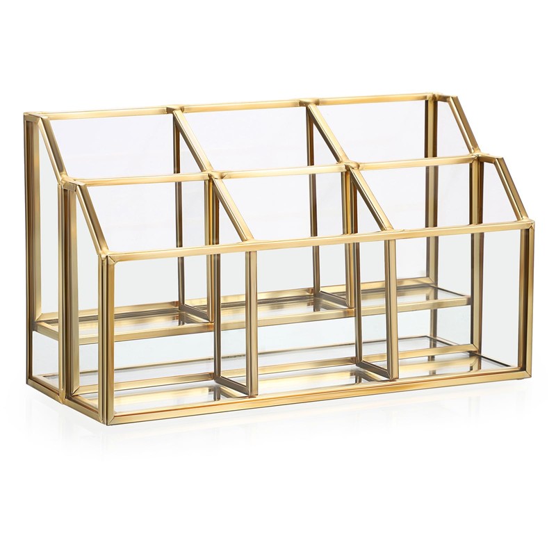 Hipiwe Business Card Display Stand Vertical Gold Name Card Holder