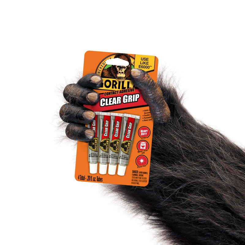 Gorilla Clear Grip Waterproof Contact Adhesive Minis, Four .2 Ounce