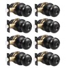 GOBEKOR 8 Pack Privacy Door Knobs Interior Matte Black Keyless