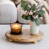 HillSpring Wood Pedestal Stand, 12“ Round Wood Riser for Kitchen