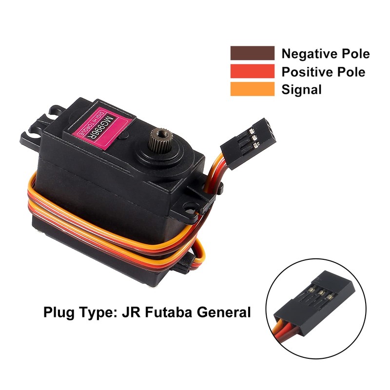 AEDIKO 2pcs MG996R Servo Motor Control 180 Angle Metal Gear