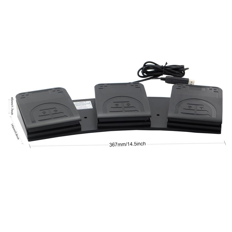 iKKEGOL Triple USB Foot Pedal Gaming Control Programmable MIDI Macro