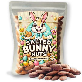 Salted Bunny Nuts – Premium Salted Roasted Almonds for Easter Baskets, Egg Hunt Fillers, and Savory Holiday Gifts – 8oz Bag