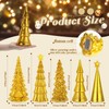 Soaoo 5 Pcs Mercury Glass Christmas Tree with LED Lights