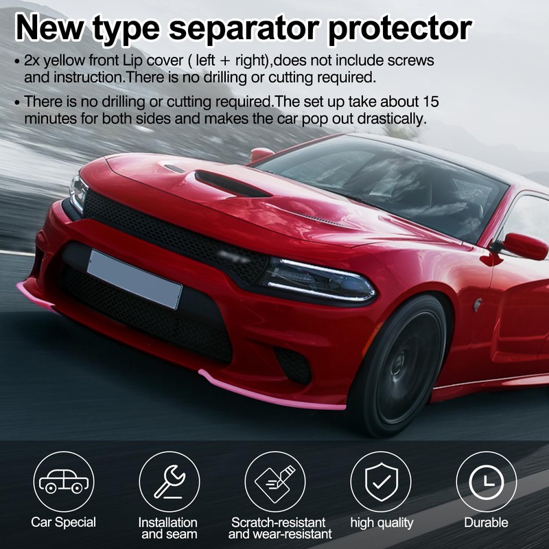 HTRACING Front Bumper Lip Splitter Protector Compatible with Charger SRT